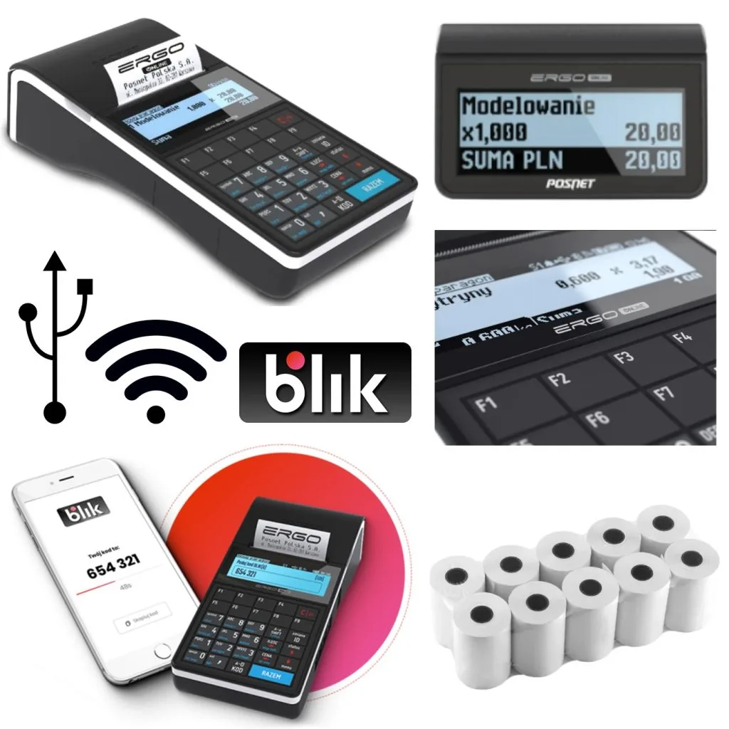 Posnet Ergo Kasa Fiskalna USB Wi-Fi GSM ..