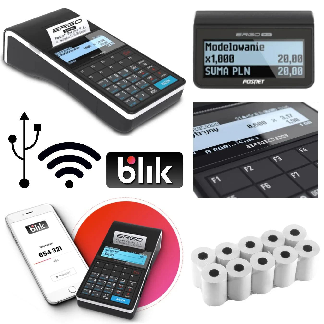 Kasa Fiskalna Posnet Ergo Online USB Wi-Fi