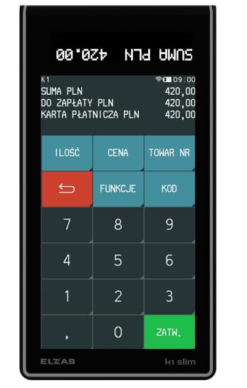 Elzab K1 Slim Kasa Fiskalna Online BT Wi.. - obrazek 2