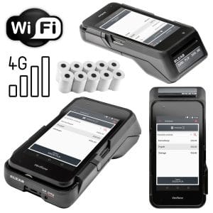 kasoterminal Elzab K2 z rolkami termicznymi i sposobami łączności